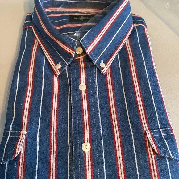 hunt club dress shirts Hunt Club 15 1/2 32/33 Yellow Pinpoint Long Sleeve Dress Shirt